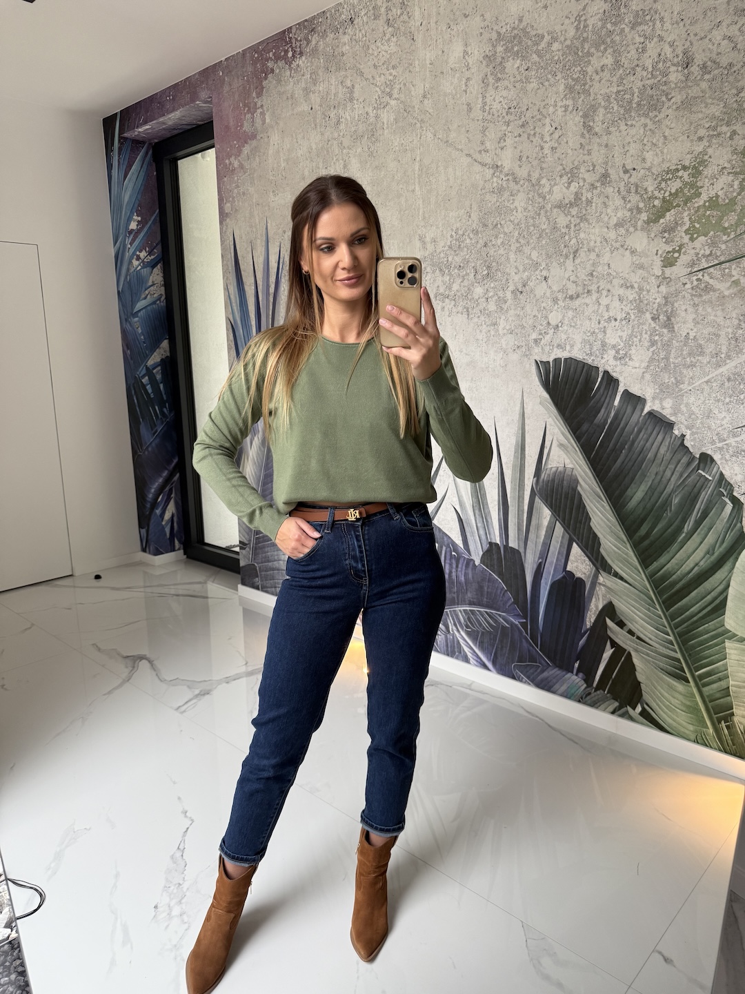 Sweter BASIC - khaki     zdjęcie 1