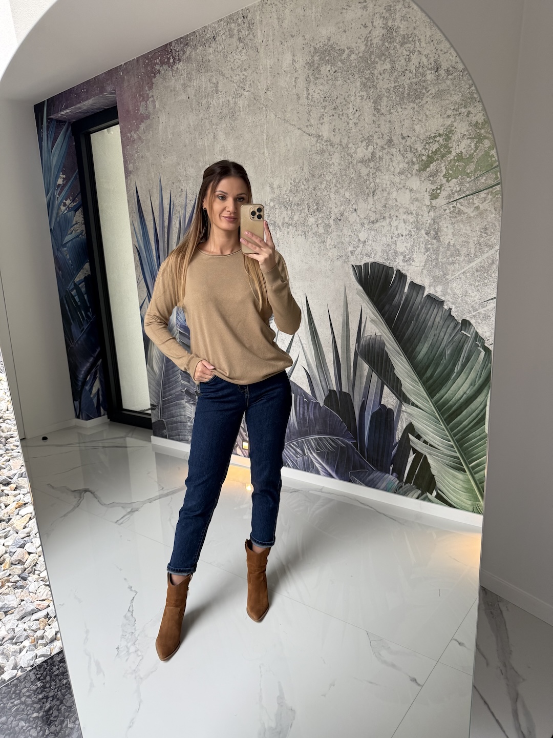 Sweter BASIC - camel    zdjęcie 1