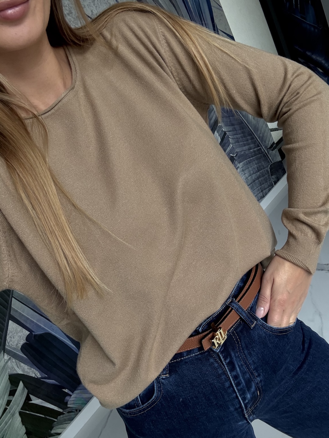 Sweter BASIC - camel    zdjęcie 4