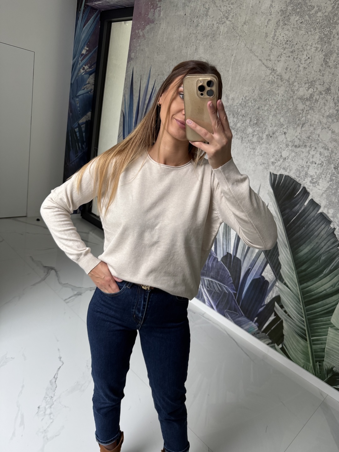Sweter BASIC - śmietanka      zdjęcie 3