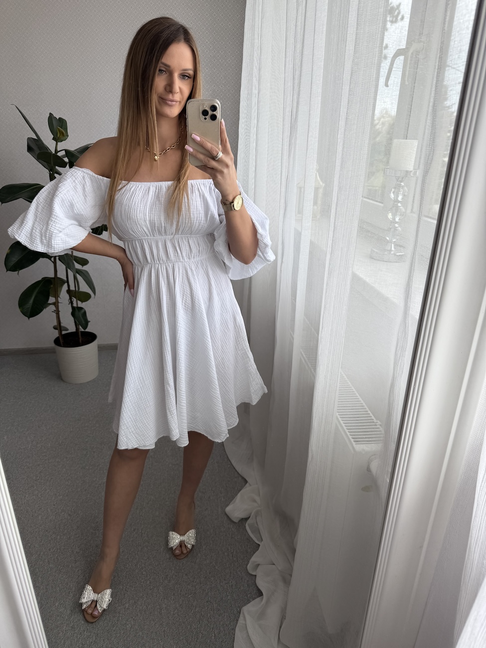 Sukienka LORI krótka  - biała   zdjęcie 1