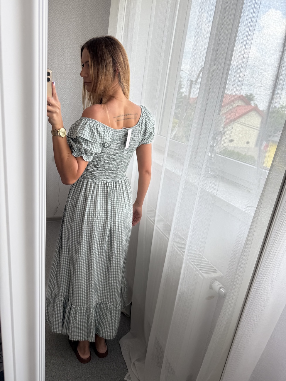 Sukienka z wiskozy  LISA - khaki  zdjęcie 2