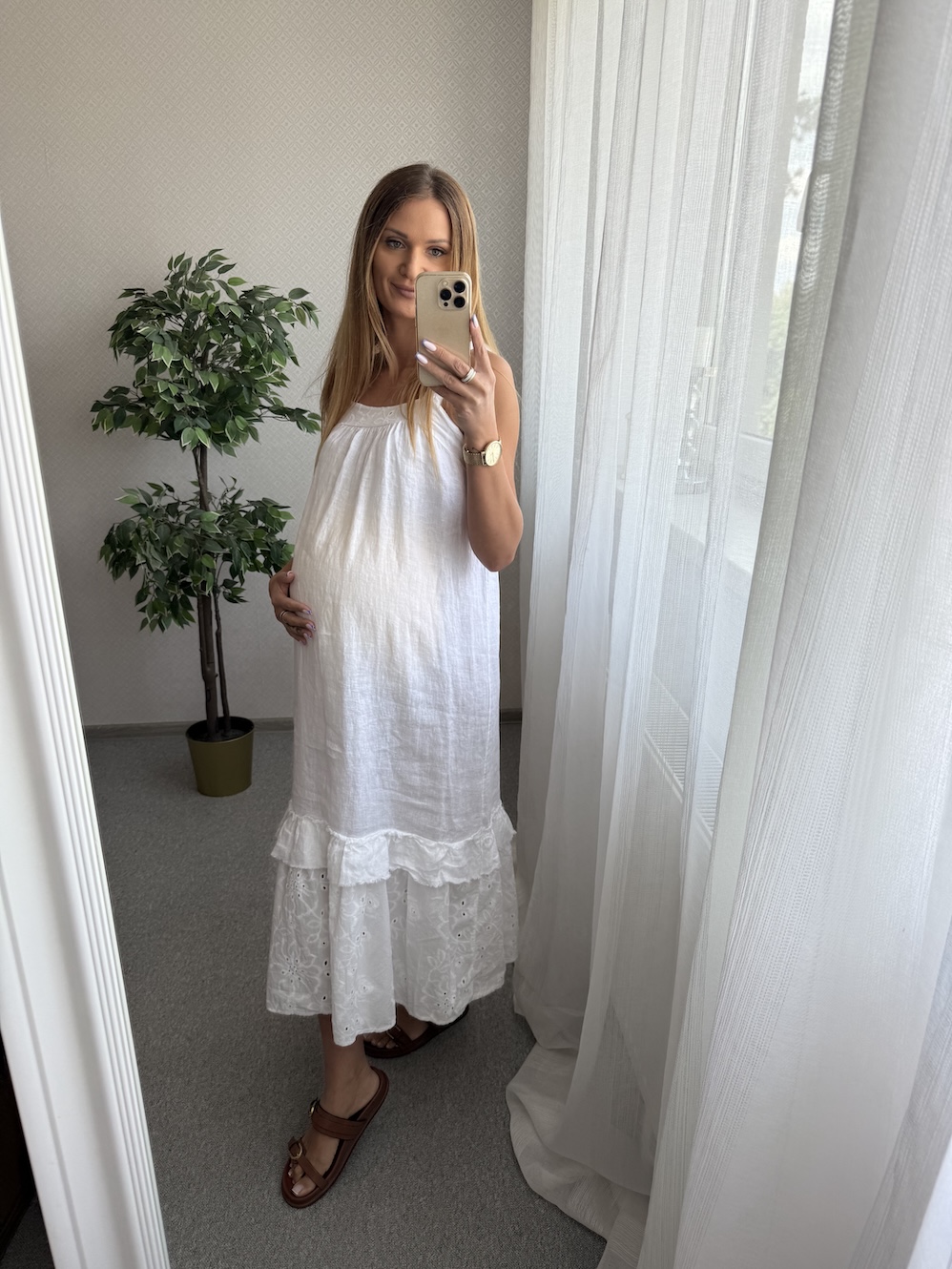 Lniana sukienka WHITE  zdjęcie 3