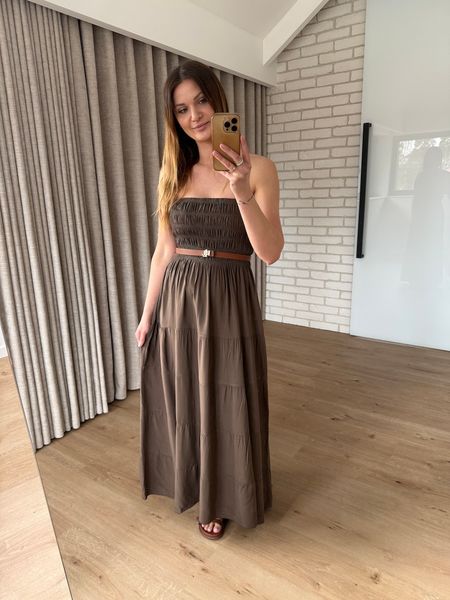 Sukienka z wiskozy VIOLA - czekolada  