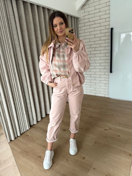 Spodnie sztruksowe - puder 