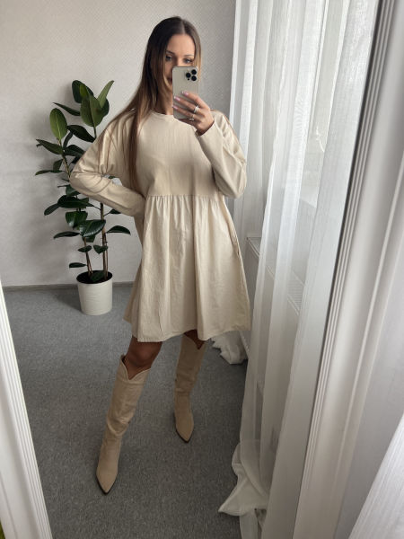 Sukienka OVERSIZE - krem