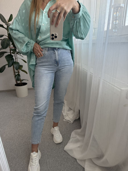 Spodnie jeansowe mam fit EVI - light jeans