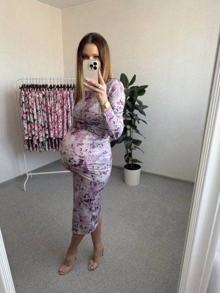 Komplet FOREVER - fioletowa w kwiaty 
