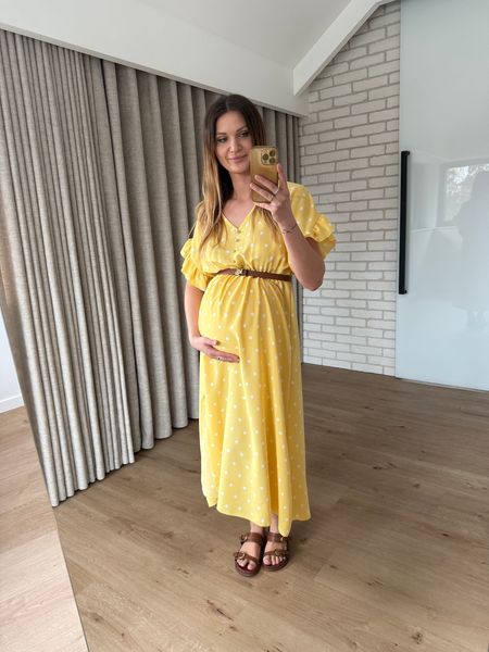 Sukienka w groszki SONA - żółta 
