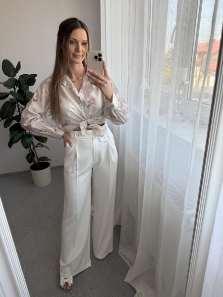  Koszula FIORINA w kwiaty - brzoskwiniowa  