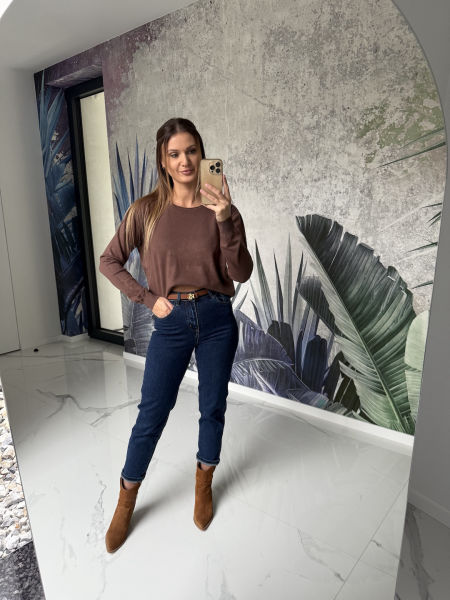 Sweter BASIC - czekolada    