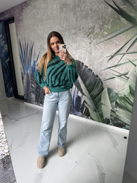 Sweter ZEBRA - zielony 