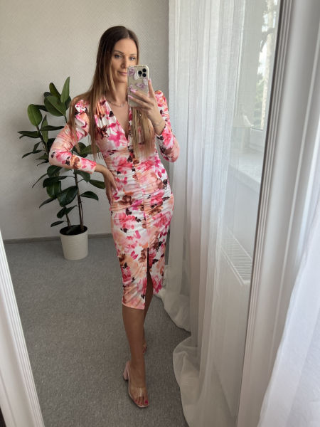 Dopasowana sukienka NORA - pomarańczowa