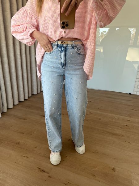 Spodnie jeansowe z szeroką nogawką DIAMOND 