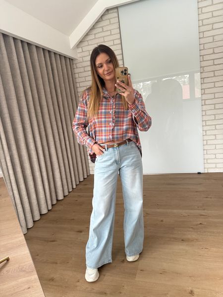 Spodnie jeansowe z szeroką nogawką - jasny jeans   